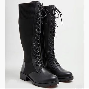 knee length combat boots